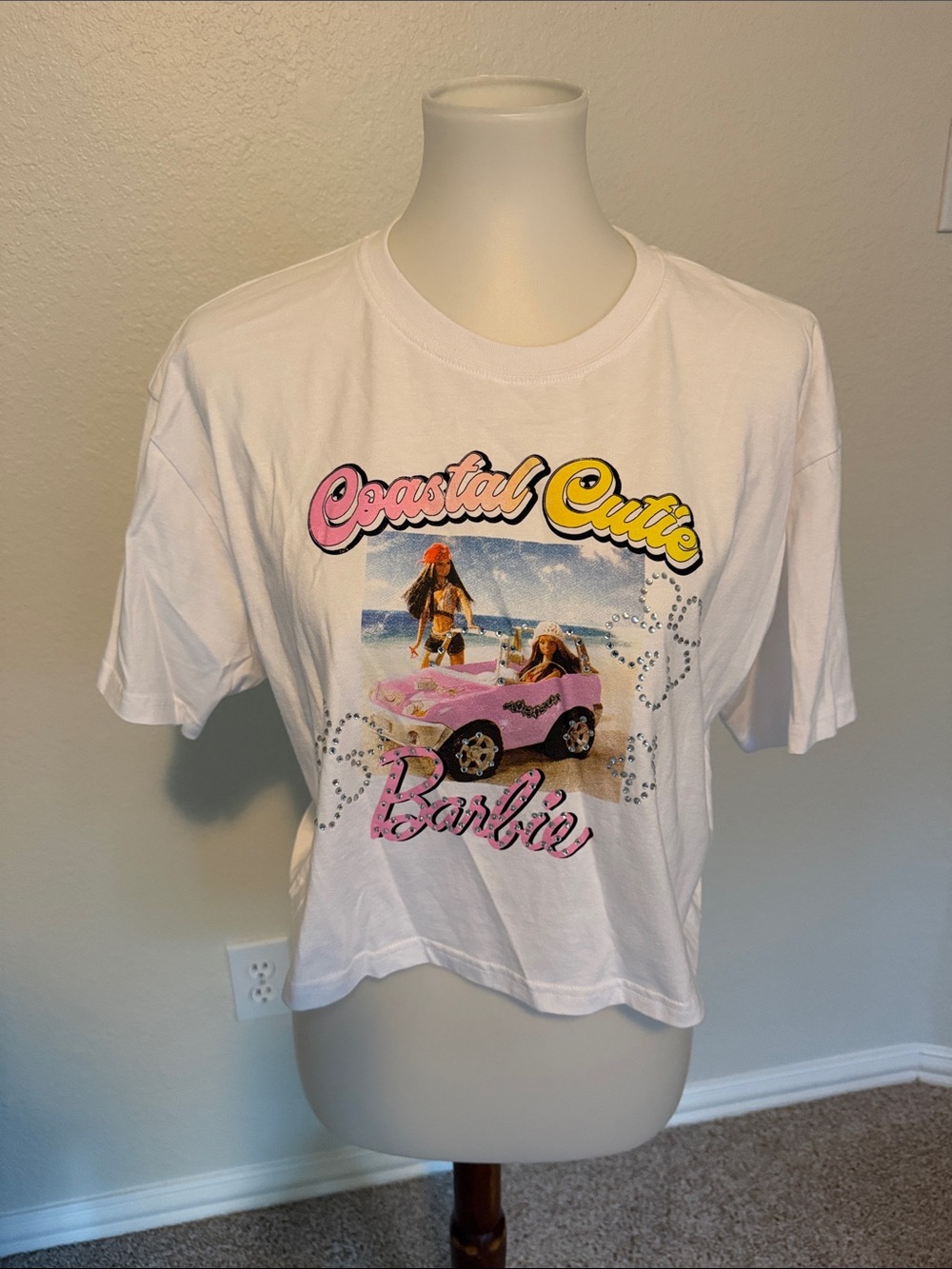 Forever 21 x Barbie 'Coastal Cutie' White Graphic Tee